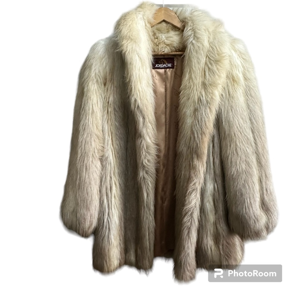 Jordache Women’s Vintage 80’s ombré Faux Fox Fur Fully Lined Coat Size 7/8